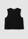 Black cotton-blend tank top_4