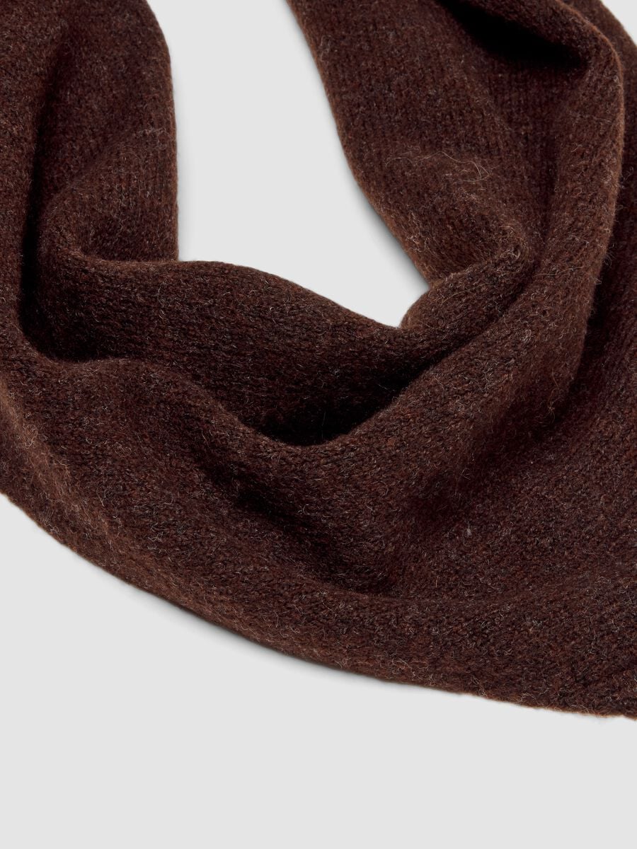 Brown stretch-fabric scarf_1