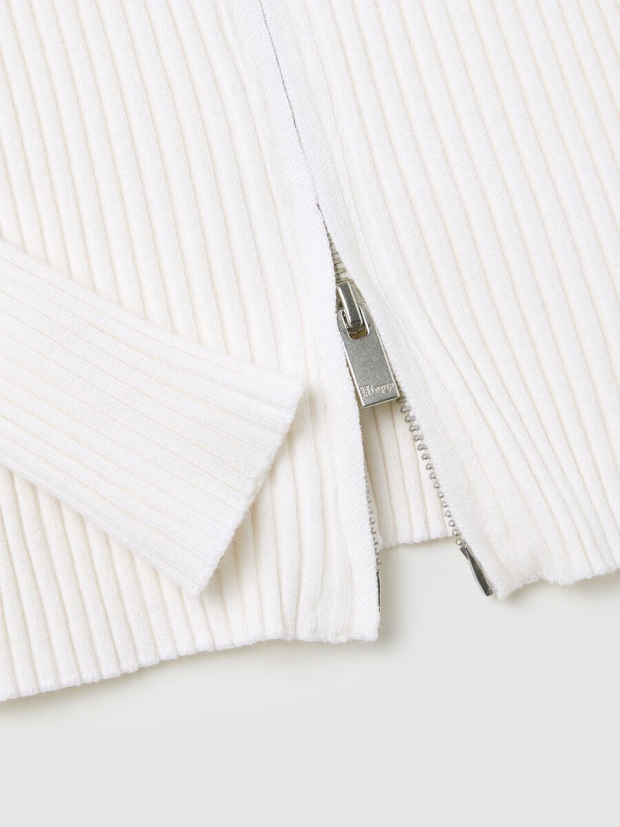 Full-Zip Ribbed Knit White_7