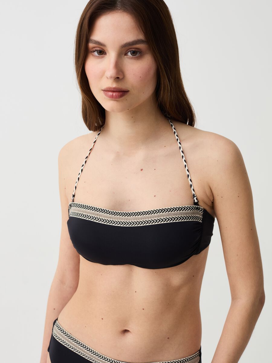 Bandeau bikini top with traditional insert_0