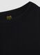 T-shirt nera in puro cotone con girocollo regular fit_5