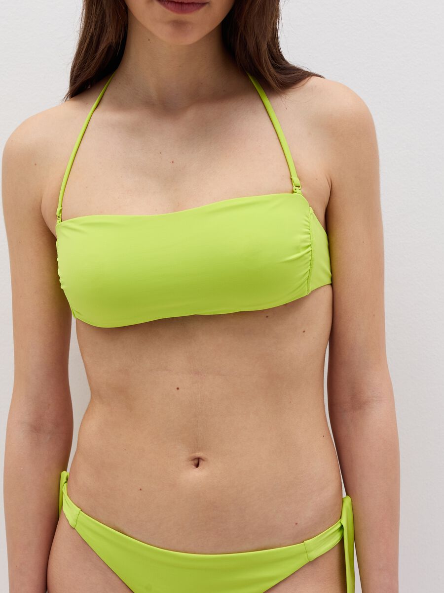 Solid colour bandeau bikini top_1