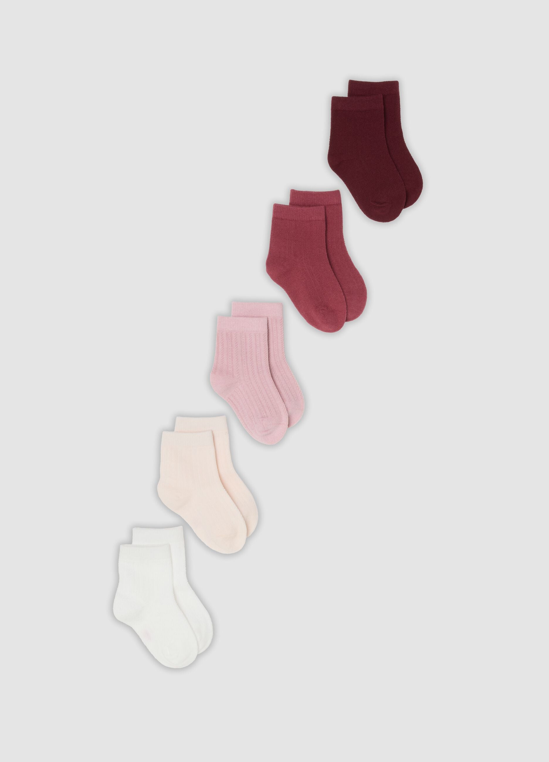 5-pack of multicolour short socks in organic stretch cotton