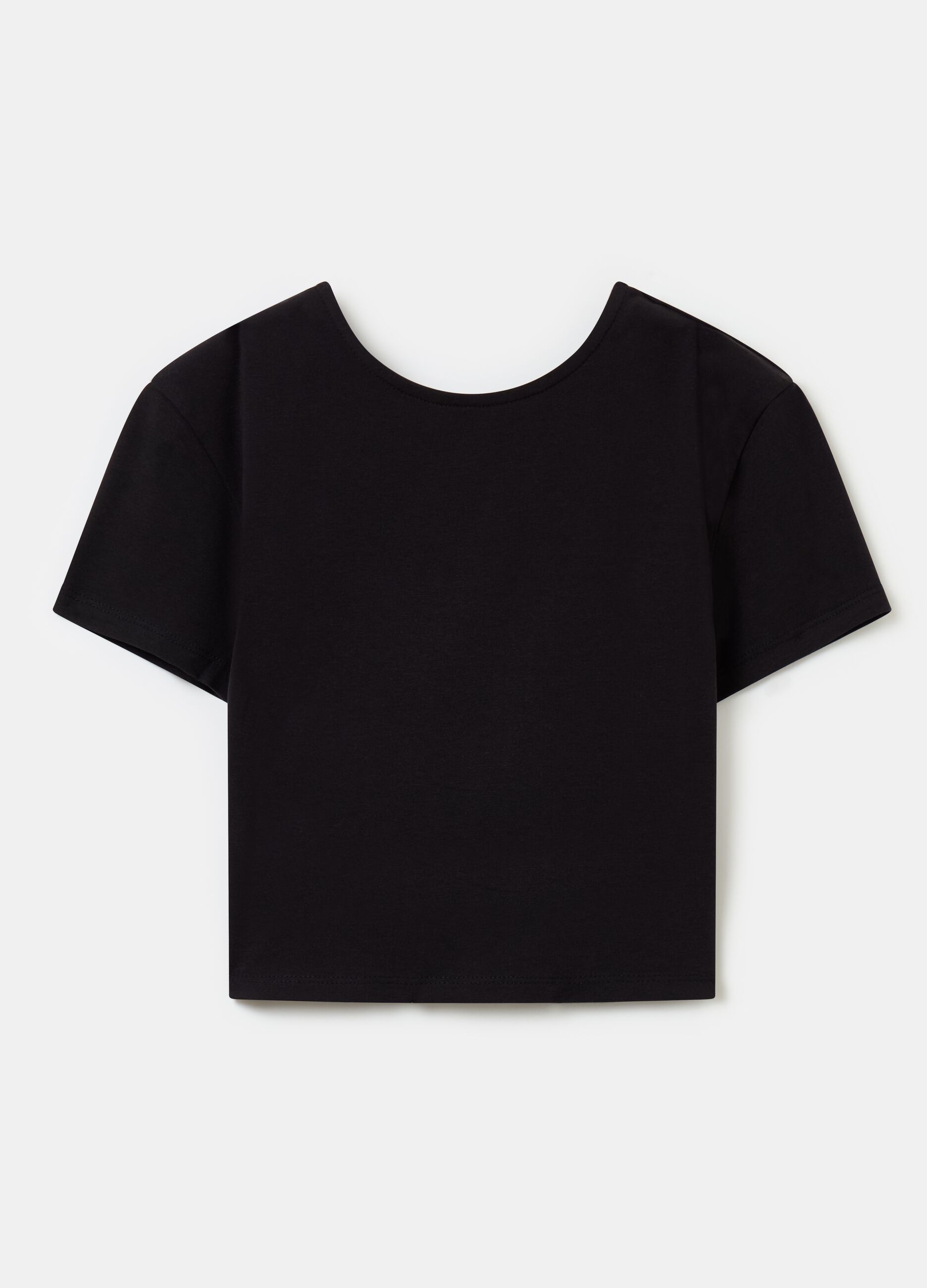 Backless T-shirt Crop Black