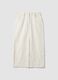 White pure cotton long skirt regular fit with elastic waistband_5