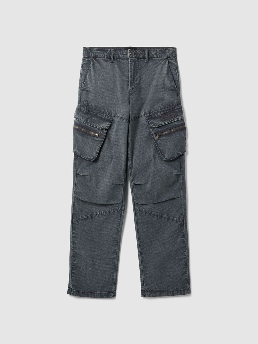 Washed Grey Cargo Trousers_4