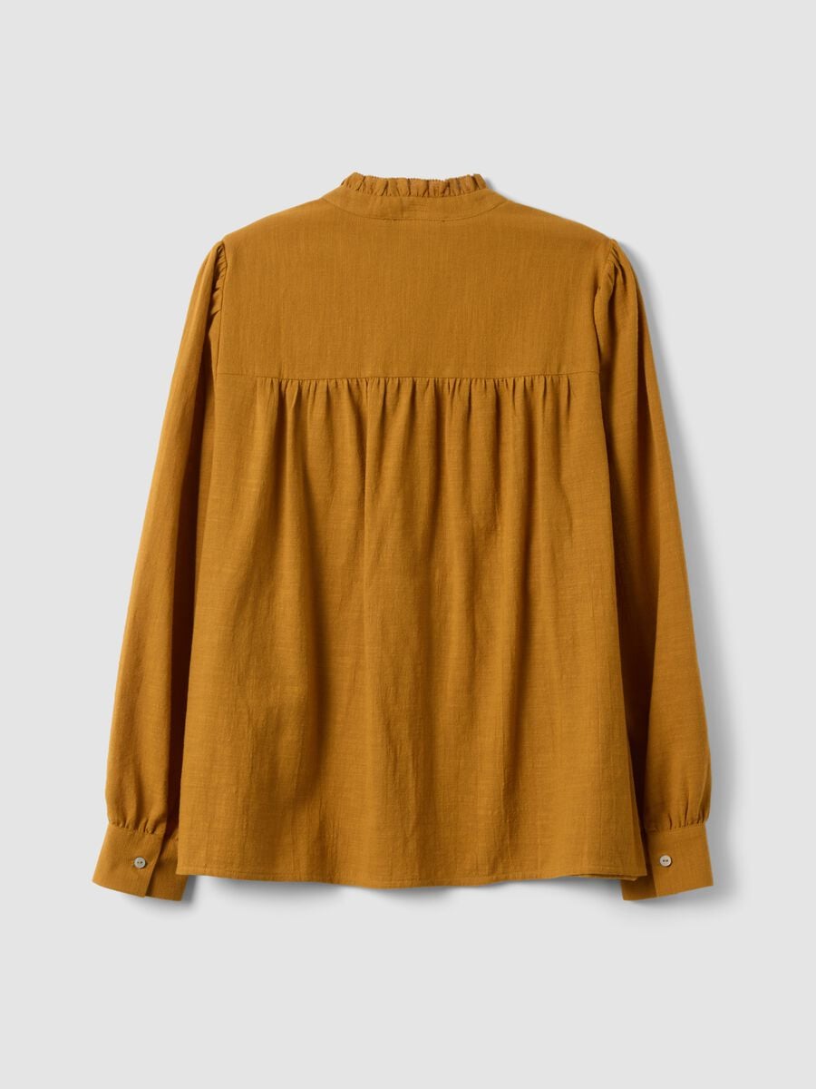 Orange pure cotton shirt with embroidery_2