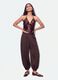 Brown baggy-fit trousers with elasticated cuffs_0