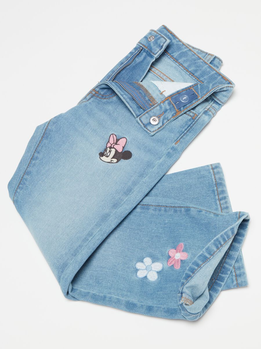 Flare-fit jeans with Minnie and Mickey Mouse embroidery_2
