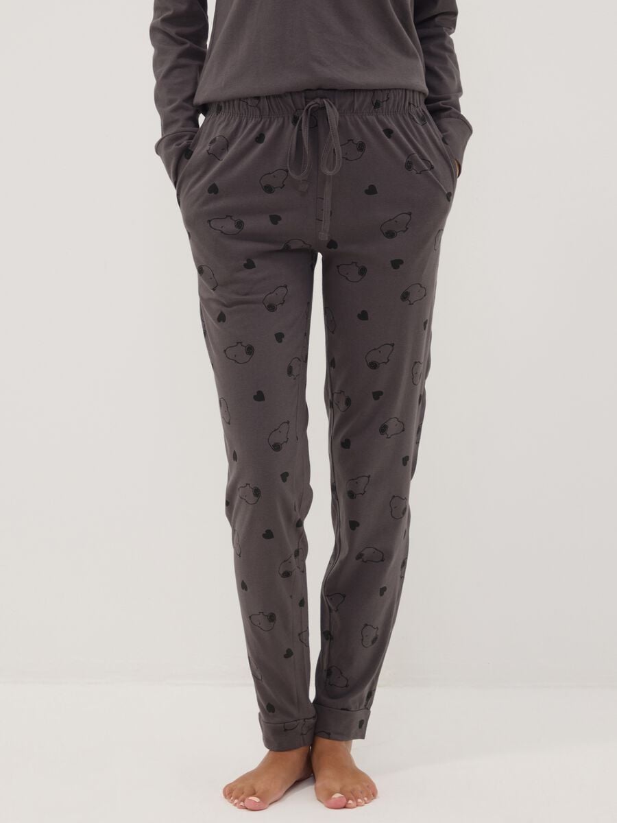 Peanuts organic cotton pyjama set in anthracite grey_2