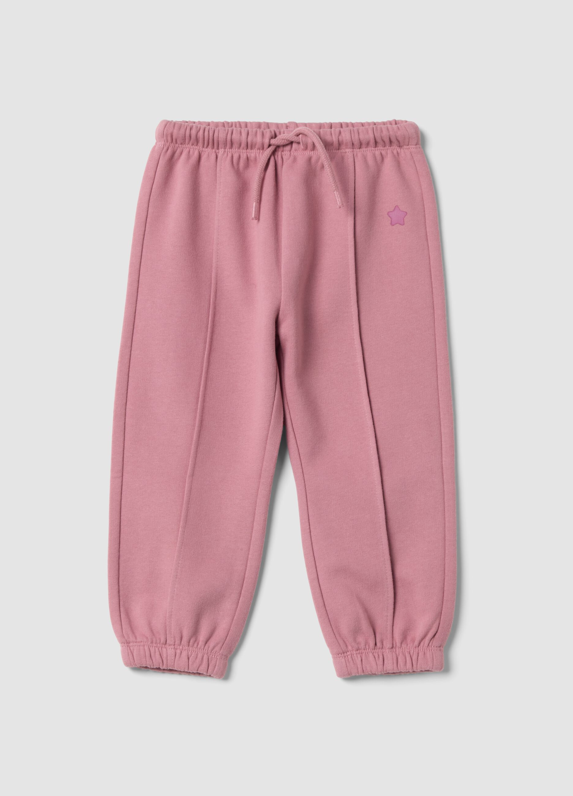 Pantaloni jogger viola in puro cotone