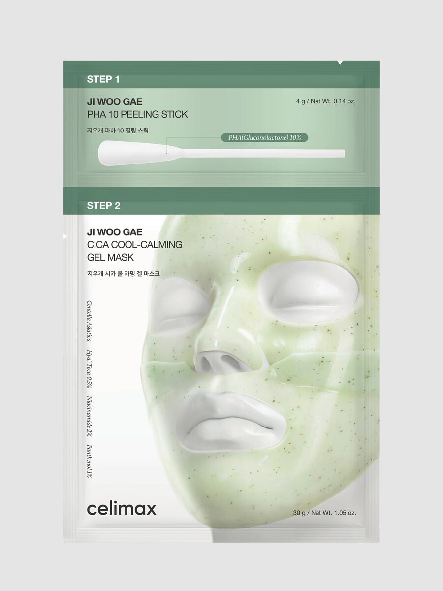 Ji Woo Gae Cica Pha Peel 2-Step Gel Mask 1 pc 4g+30g_0
