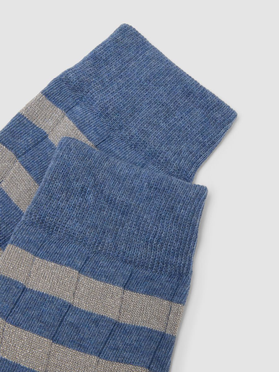 Multicolour Stripe Elasticated Cotton Blend Socks_2