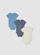 Multicolour 3-pack organic cotton bodysuits for baby and toddler_0