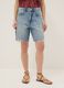 Azurblau Denim reine Baumwollshorts mit geradem Schnitt_1