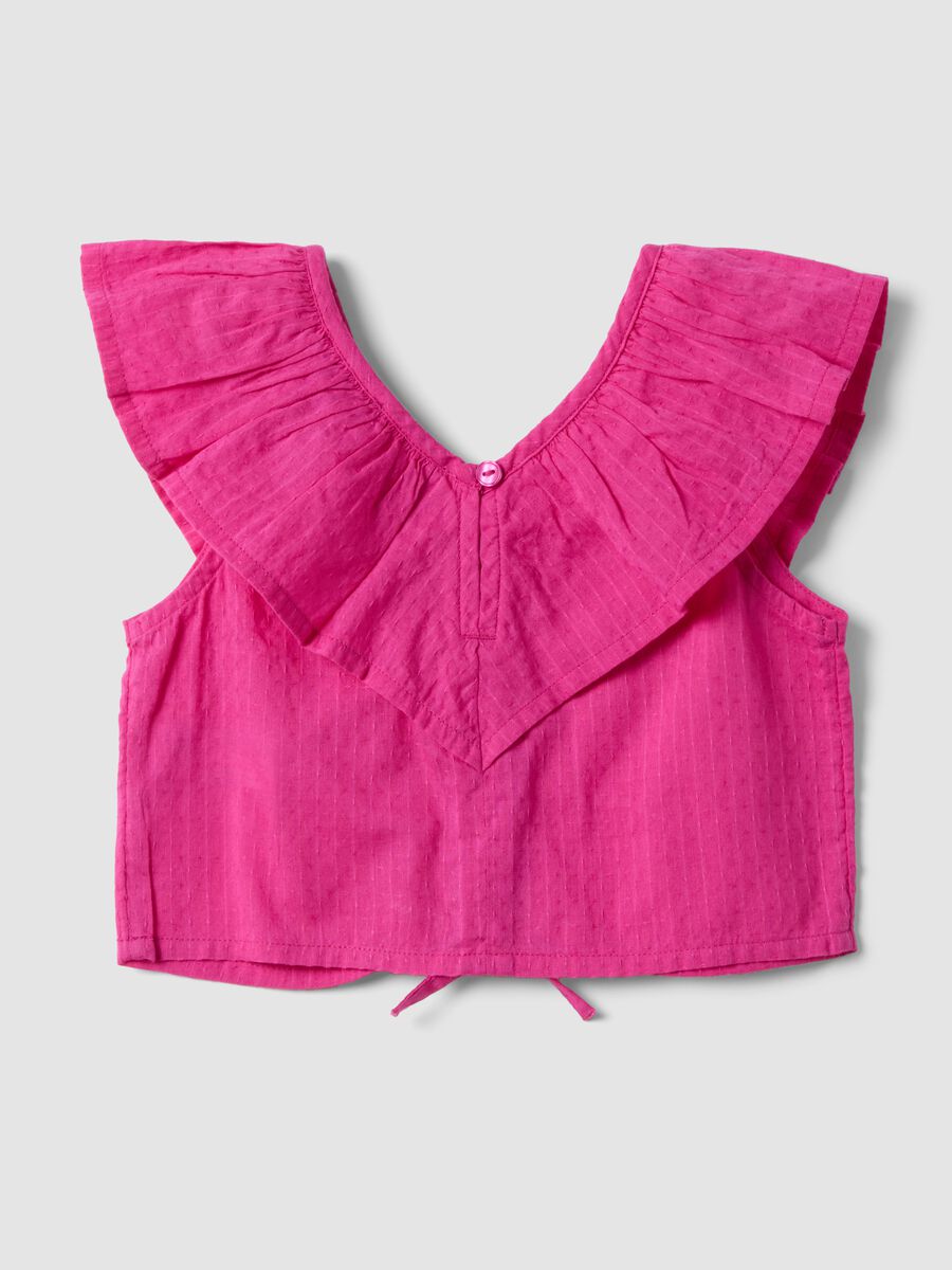 Pink pure cotton top with ruffles_1