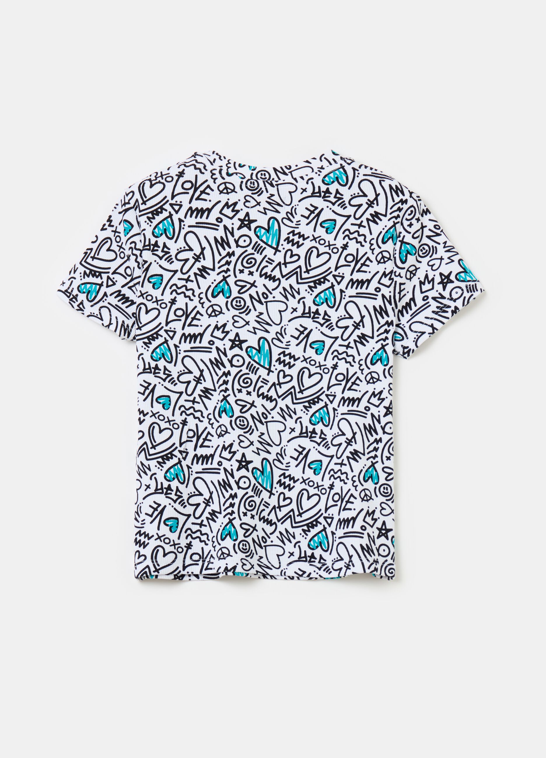 T-shirt in cotone stretch con stampa