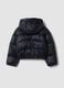 Black padded jacket with hood and zip_1