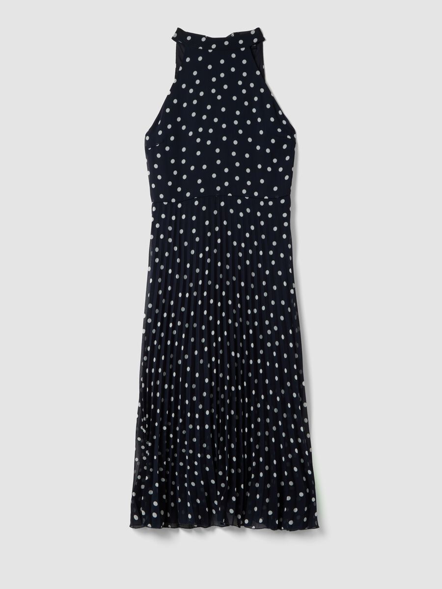 Sleeveless Multicolour Polka Dot Regular Fit Dress_0