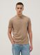 Beige short sleeve regular fit pure cotton t-shirt_2