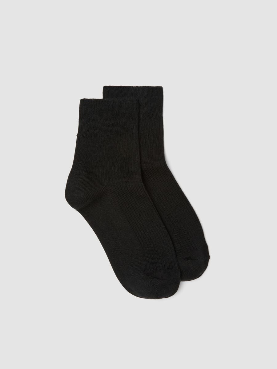 Schwarze Kn&ouml;chelsocken aus Stretch-Baumwolle_0