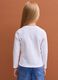 White stretch cotton T-shirt with leopard print for girls_2