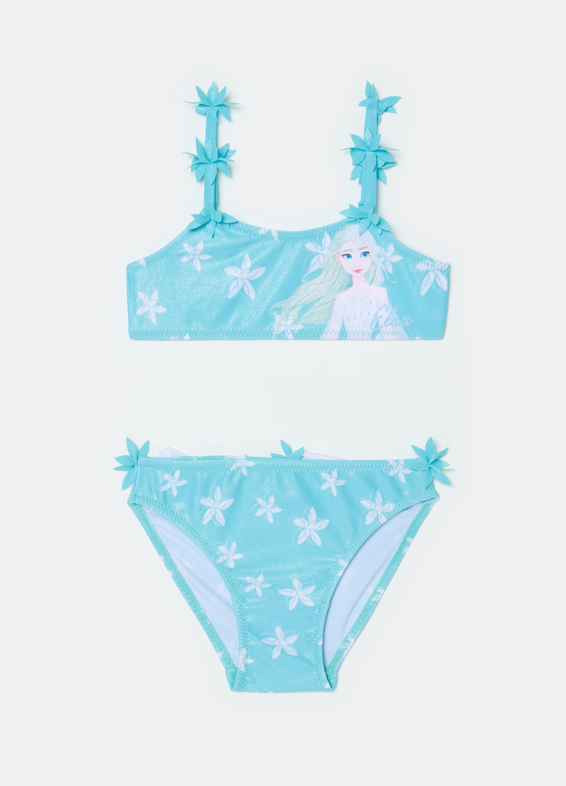 Bikini with Elsa print and flowers