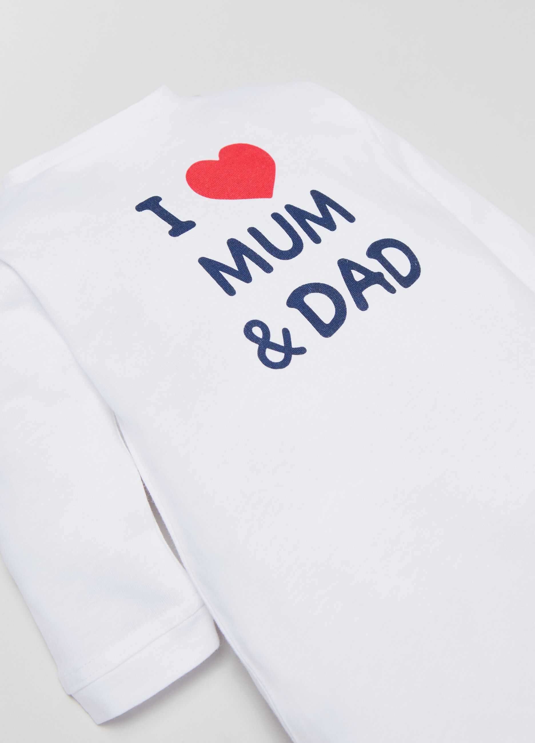 Onesie with feet and I Love Mum & Dad print