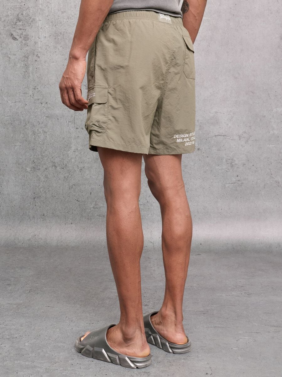 Cargo Swim Shorts Military Green_2