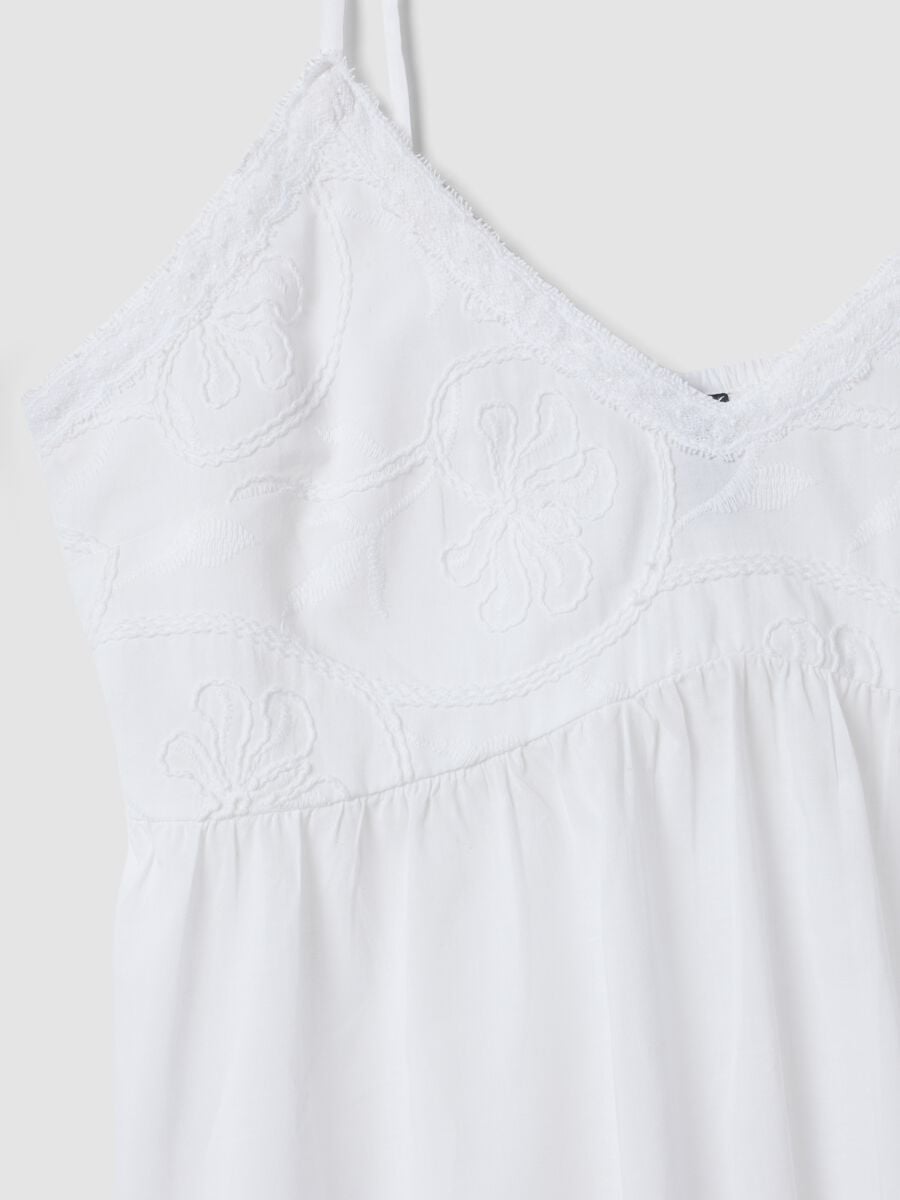 White organic cotton nightdress with straps_5