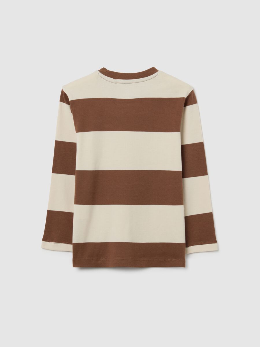 Kids' brown striped pure cotton regular fit jumper_1