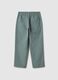 Green straight-legged cotton jogger trousers for kids_1