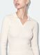 White viscose-blend fitted polo-collar top_1
