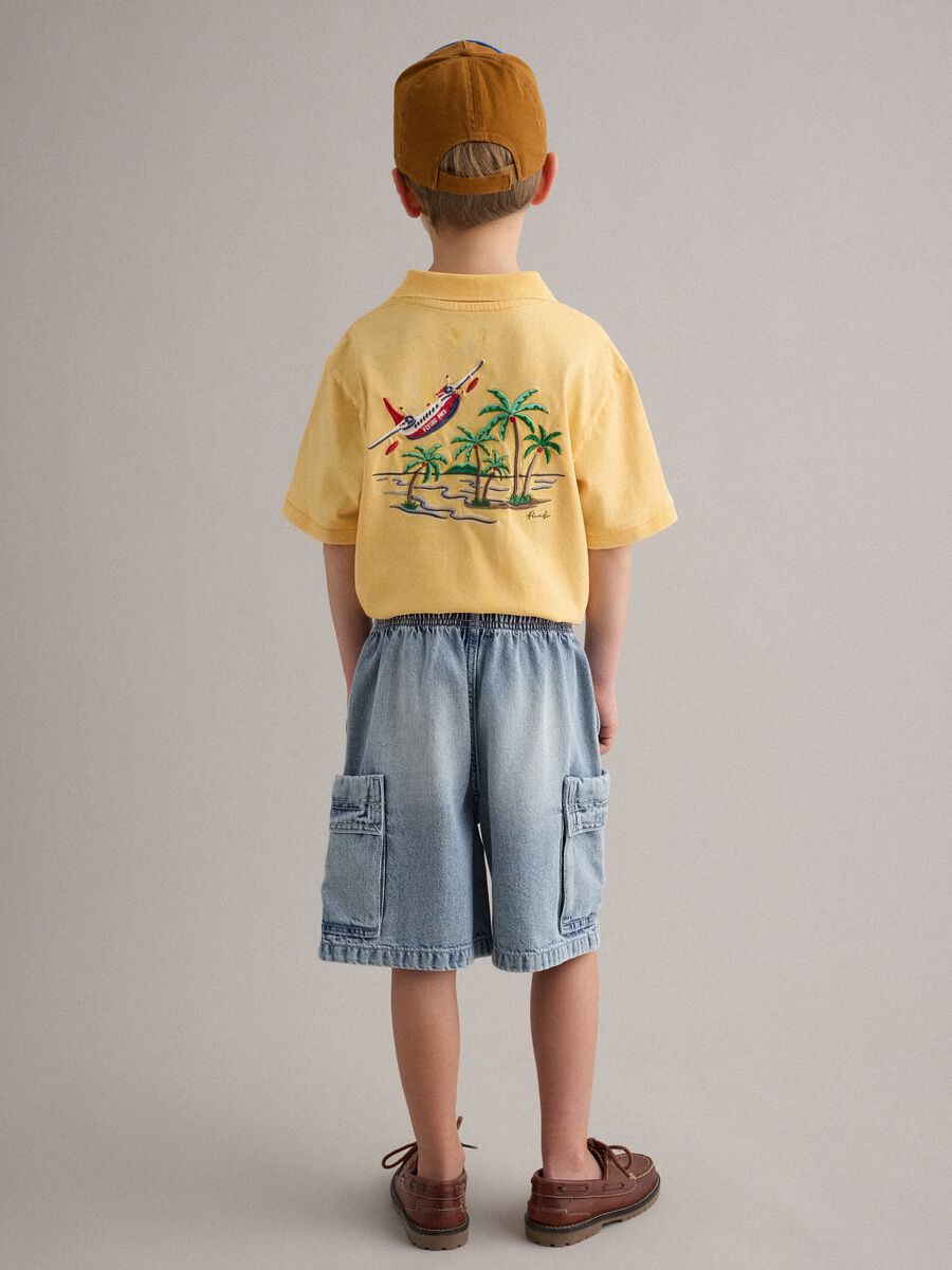 Baggy pure cotton blue shorts for boys_2