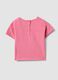 T-shirt rosa de manga curta em algod&atilde;o el&aacute;stico com estampado floral para beb&eacute; menina, corte regular_1