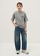 Boys' pure cotton denim carrot fit cargo jeans_0