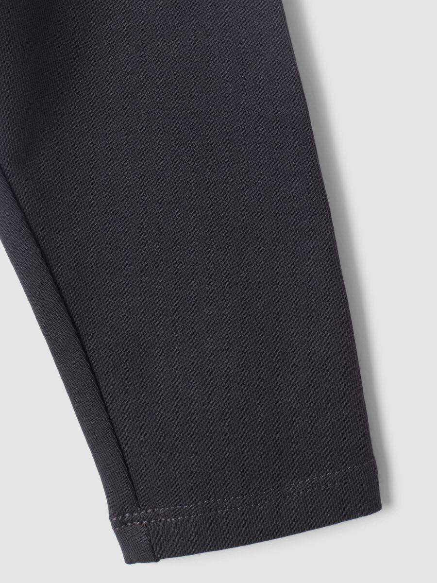 Crne slim-fit tajice od mje&scaron;avine organskog pamuka za djevojčice_3