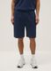Regular fit blue stretch cotton bermuda shorts_1