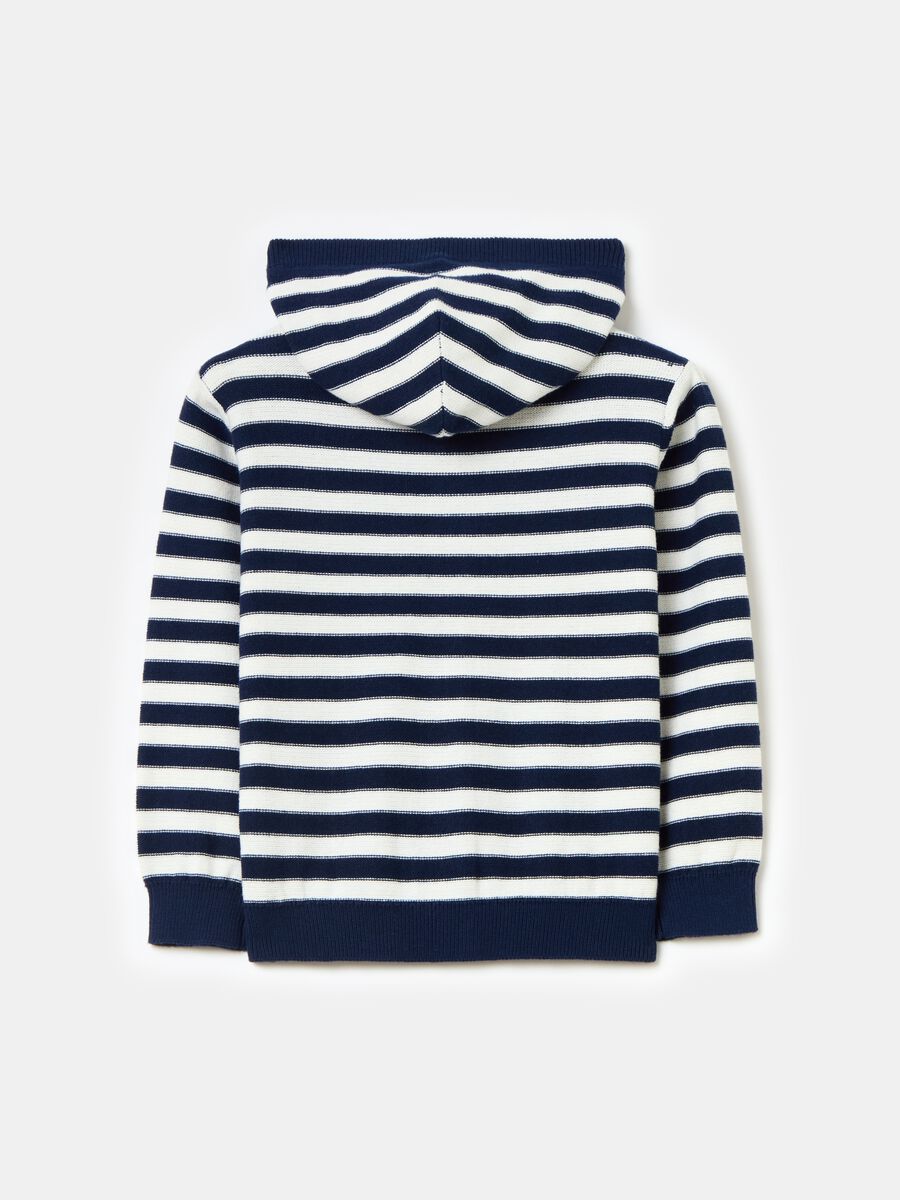 Striped cotton cardigan with hood_1