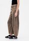 Brown wide-leg trousers in cotton and Lyocell_3