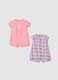 Set of two colourful cotton baby rompers with prints_0