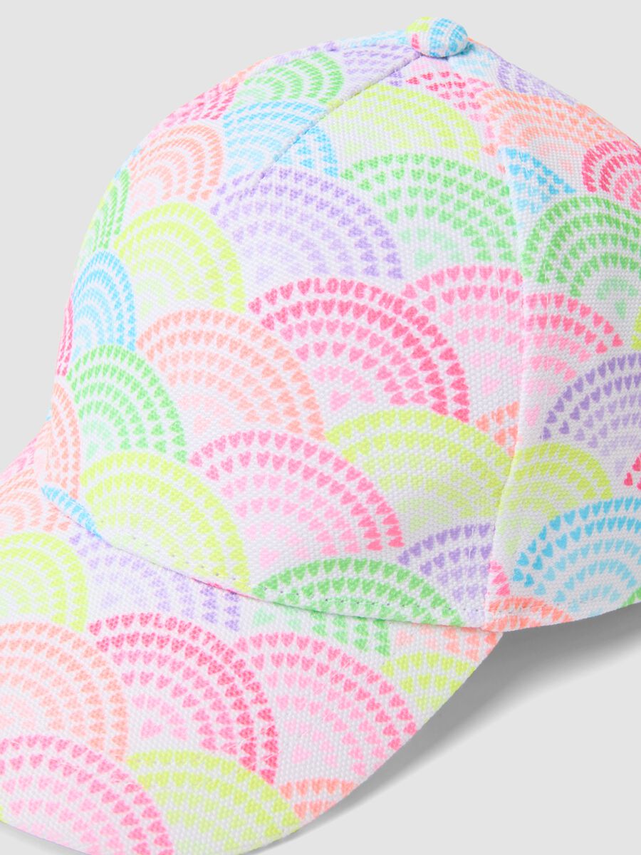 Multicolour patterned baseball cap_1