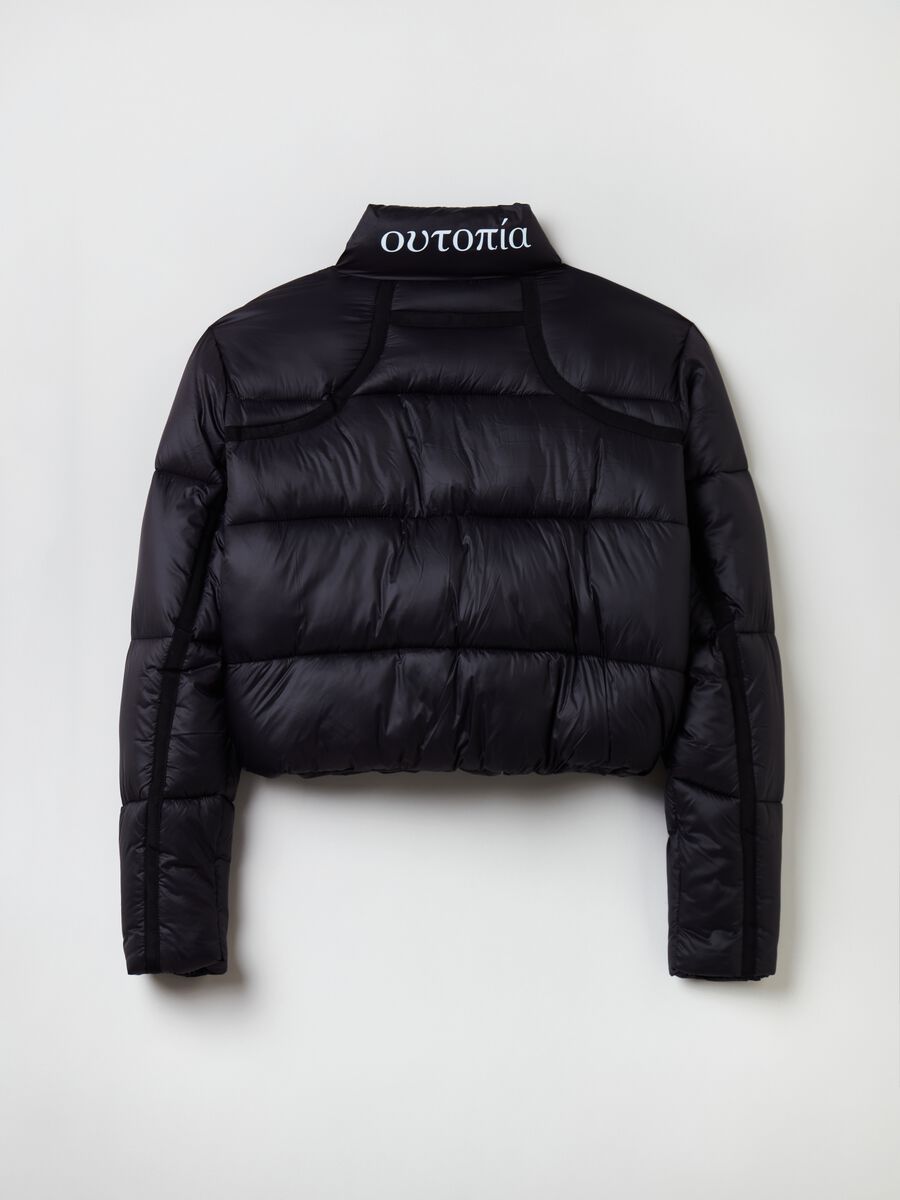 Cropped Technical Puffer Jacket Black_6