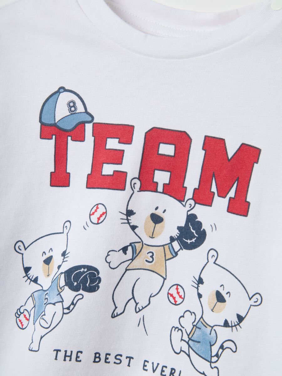 White pure cotton toddler t-shirt regular fit with tiger_2