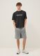 Grey cotton-blend shorts with elasticated waist_0