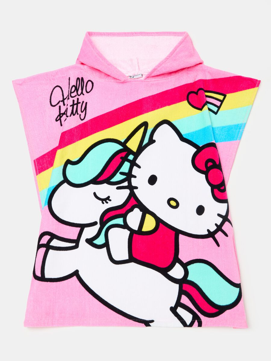 Poncho de playa de rizo estampado Hello Kitty_0