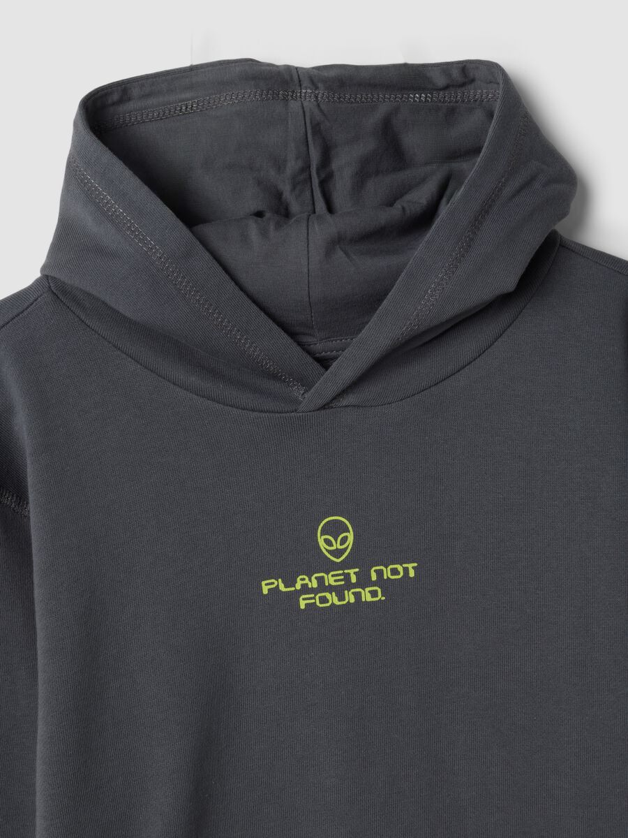Grey pure cotton hoodie with relaxed-fit print_4