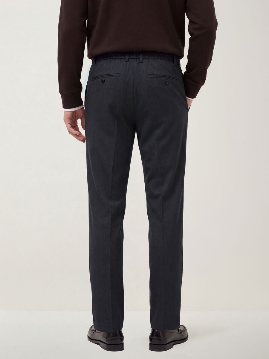 Grey slim-fit stretch viscose twill chino trousers_2