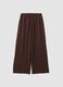 Brown wide-leg trousers with elasticated waistband_4