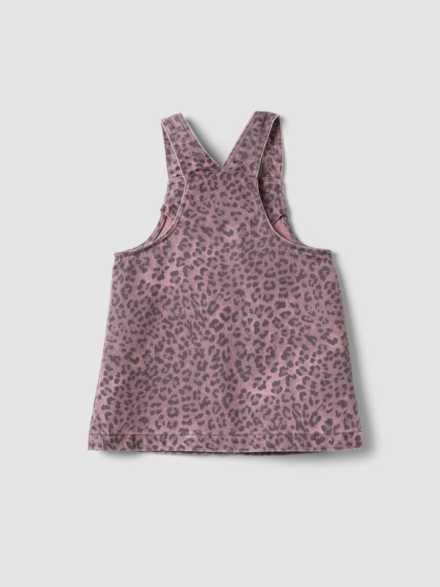Pink wide-fit pure cotton animal print dress for baby girl_1